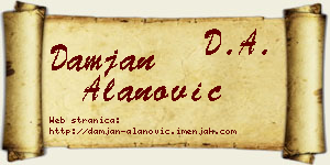 Damjan Alanović vizit kartica